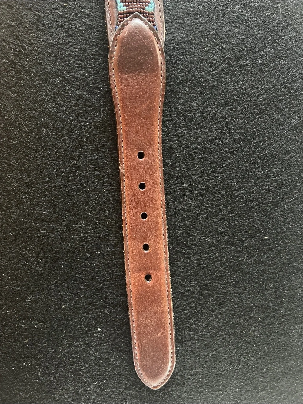 Brighton Brown Leather Belt with Multicolor Beading
